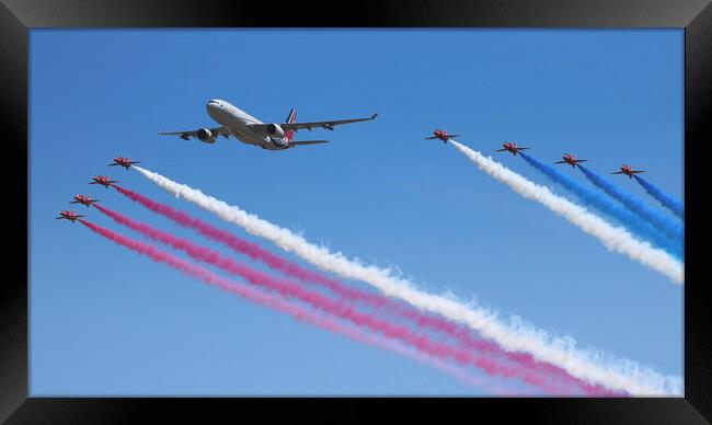The Red Arrows and Vespina Framed Print by J Biggadike