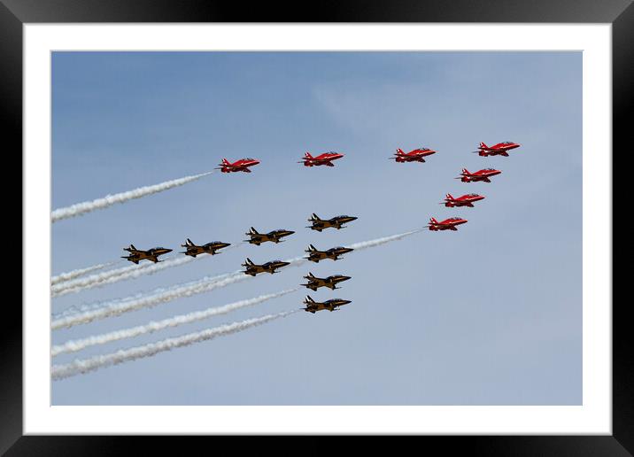 Red Arrows and Black Eagles Framed Mounted Print by J Biggadike