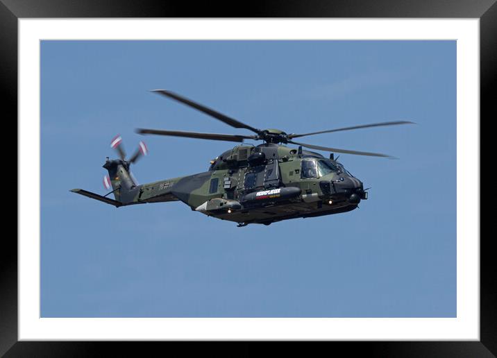 German Army NH90 Helicopter Framed Mounted Print by J Biggadike