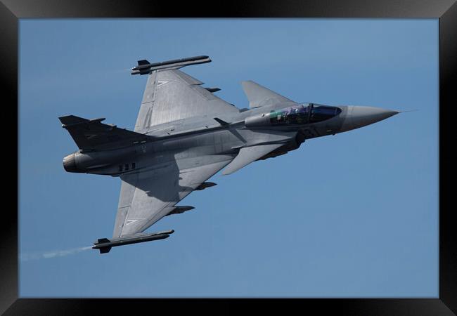 SAAB JAS-39C Gripen Framed Print by J Biggadike