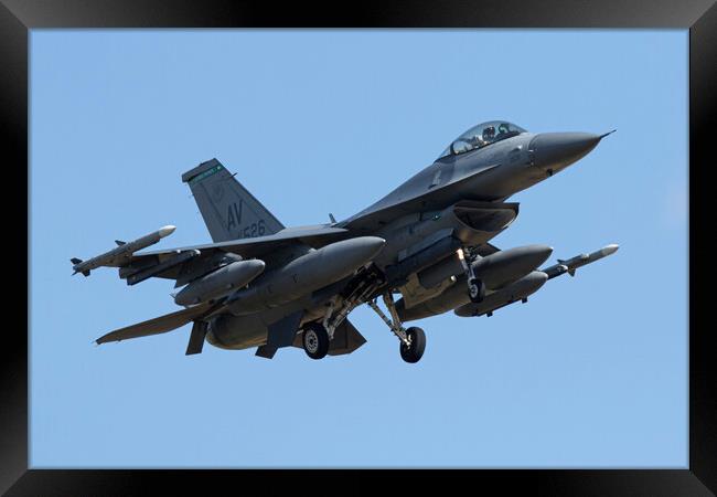 F-16CM Fighting Falcon Framed Print by J Biggadike