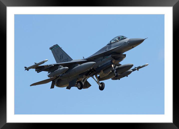 F-16CM Fighting Falcon Framed Mounted Print by J Biggadike