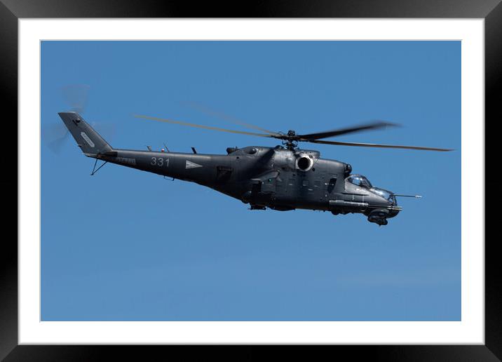 Hungarian Air Force Mil Mi-24P Hind Framed Mounted Print by J Biggadike