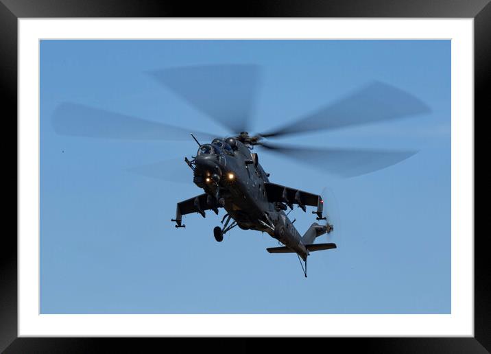 Hungarian Air Force Mil Mi-24P Hind Framed Mounted Print by J Biggadike