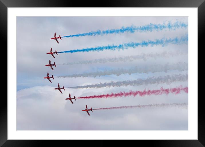 Red Arrows Jubilee Present Framed Mounted Print by J Biggadike