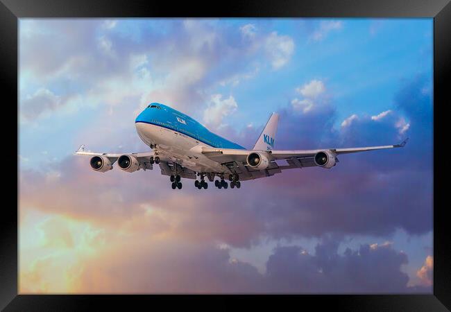 KLM Boeing 747 Framed Print by J Biggadike