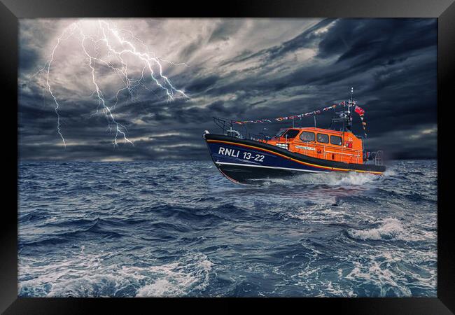 Bridington RNLI Lifeboat Framed Print by J Biggadike