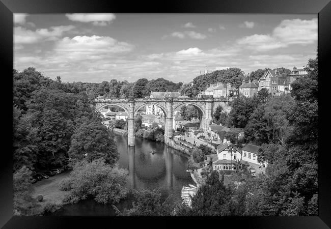 Knaresborough Viaduct black and white Framed Print by J Biggadike