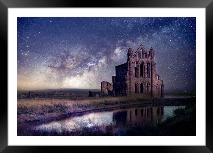 Whitby Abbey Starlight v2 Framed Mounted Print by J Biggadike