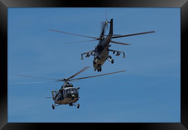 Hip and Hind Helicopters Framed Print by J Biggadike