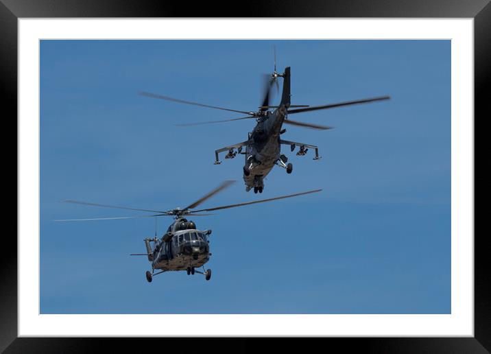 Hip and Hind Helicopters Framed Mounted Print by J Biggadike