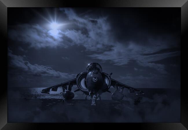 AV8 Harrier Night Mission Framed Print by J Biggadike