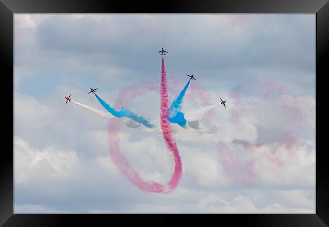 Red Arrows Infinity Break Framed Print by J Biggadike