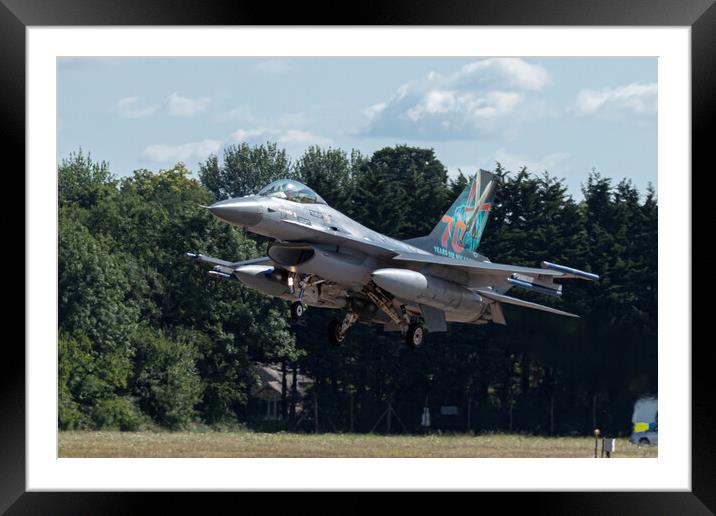 F-16AM Fighting Falcon Framed Mounted Print by J Biggadike