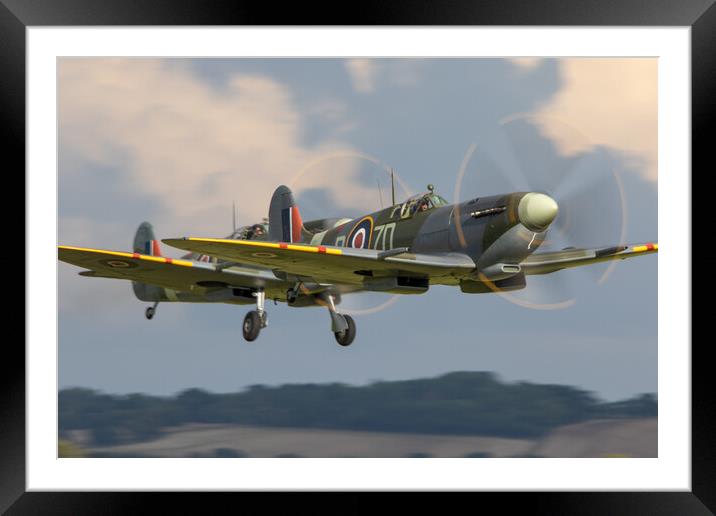 Spitfire MH434 Framed Mounted Print by J Biggadike