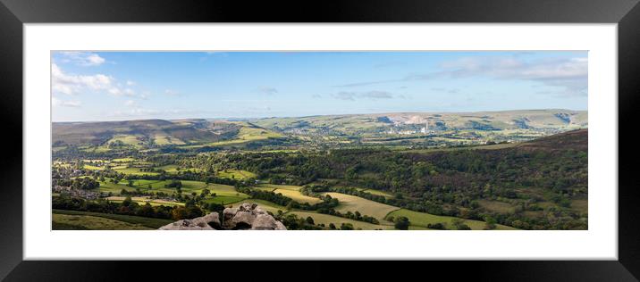 Hope Valley Panoramic Framed Mounted Print by J Biggadike