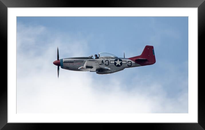 P51 Mustang Tall In The Saddle Framed Mounted Print by J Biggadike