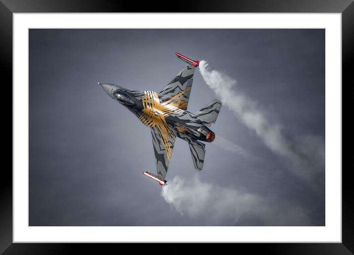 Belgian F16 Fighting Falcon Framed Mounted Print by J Biggadike