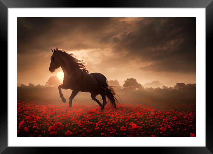 The War Horse Framed Mounted Print by J Biggadike