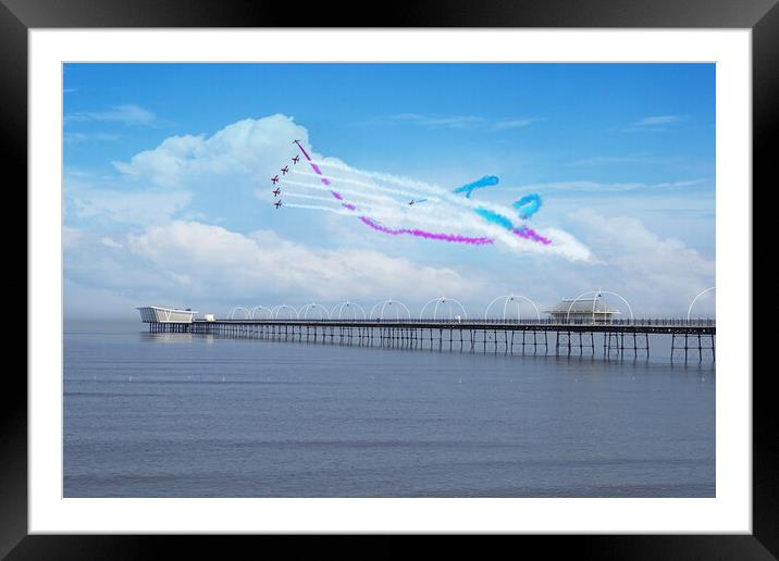 Red Arrows Over Southport Pier Framed Mounted Print by J Biggadike
