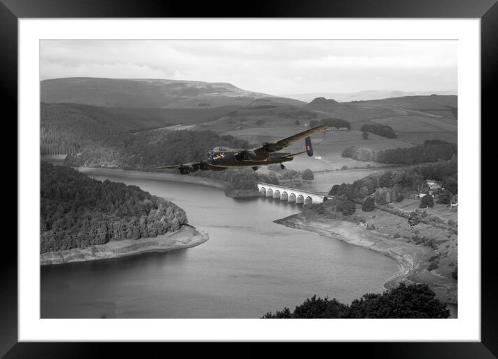 Lanc Over Ladybower Framed Mounted Print by J Biggadike