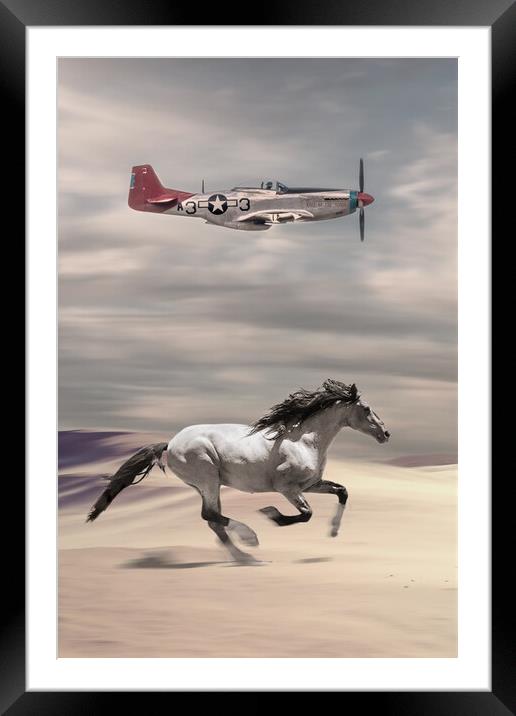Mustangs Tall In The Saddle Framed Mounted Print by J Biggadike