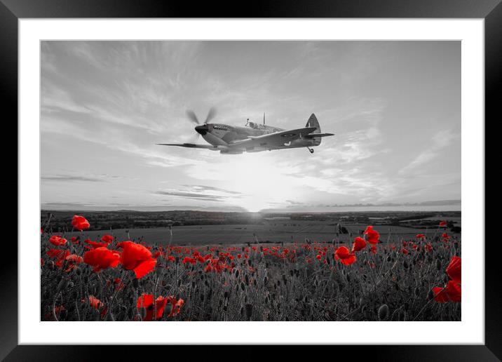 Spitfire Dedication Pass Framed Mounted Print by J Biggadike
