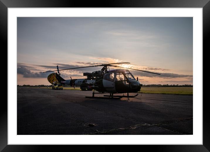 Westland Scout Sunset Framed Mounted Print by J Biggadike