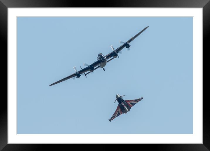Lancaster Bomber and Typhoon Framed Mounted Print by J Biggadike