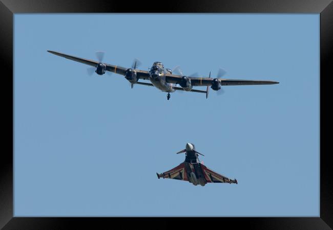 Lancaster Bomber and Typhoon Framed Print by J Biggadike