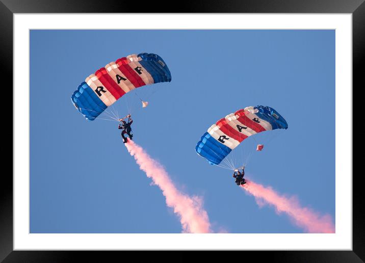 Sky RAF Falcons Parachute Display Team Framed Mounted Print by J Biggadike