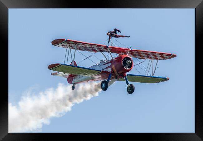 AeroSuperBatics Wingwalker Framed Print by J Biggadike