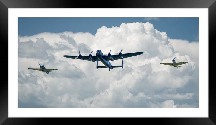 BBMF Lancaster Spitfire Hurricane Framed Mounted Print by J Biggadike