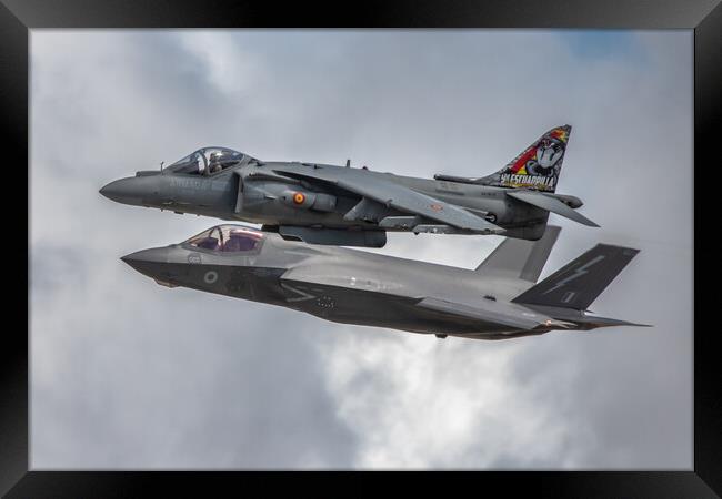 F35 lightning II and Harrier Framed Print by J Biggadike