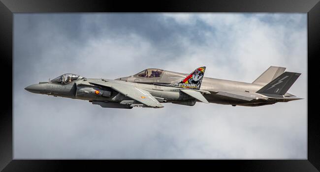 F35 lightning II and Harrier Framed Print by J Biggadike