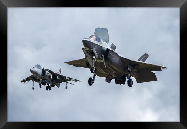 F35 lightning II and Harrier Framed Print by J Biggadike