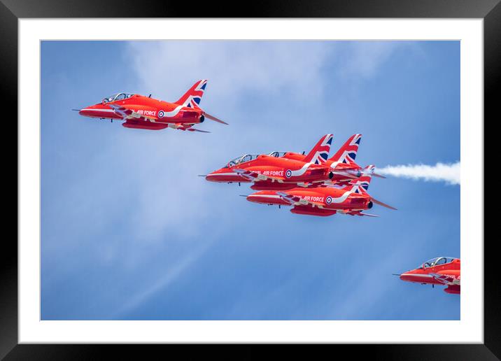 RAF Red Arrows Framed Mounted Print by J Biggadike