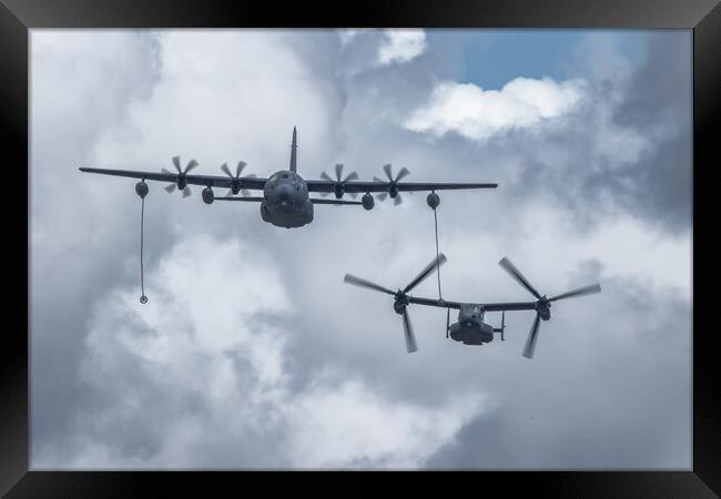 Sky Tanker MC130 and CV22 Osprey Framed Print by J Biggadike