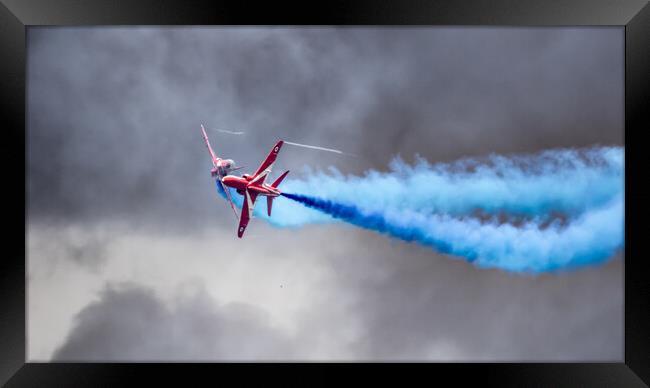 Red Arrows Cross Over Framed Print by J Biggadike