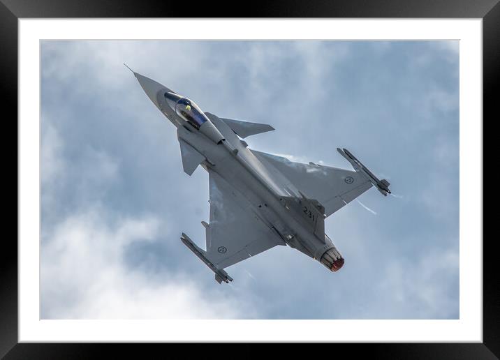 SAAB JAS 39 Gripen C Framed Mounted Print by J Biggadike