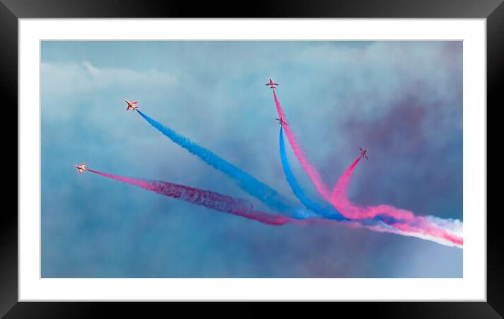 Red Arrows Break Framed Mounted Print by J Biggadike