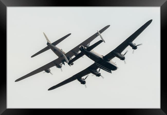 Lancaster and B17 Flying Fortress Framed Print by J Biggadike
