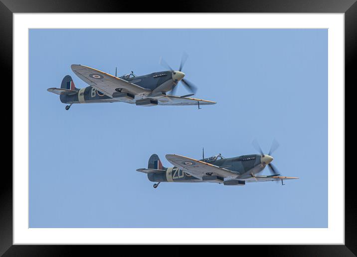Spitfires Brothers Framed Mounted Print by J Biggadike