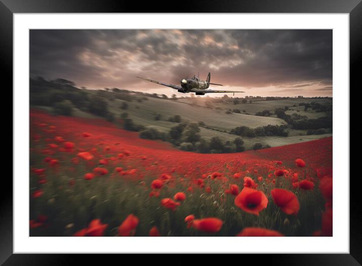 Spitfire Angel Wings Framed Mounted Print by J Biggadike