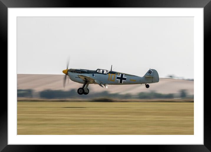 Buchin Bf109 Touching Down Framed Mounted Print by J Biggadike