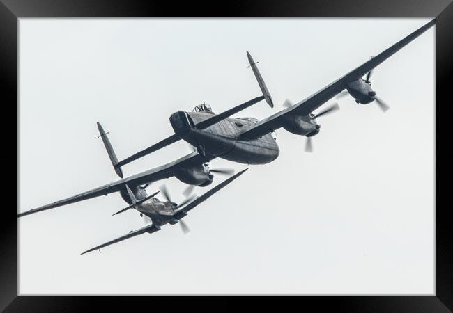 BBMF Lancaster and Spitfire Framed Print by J Biggadike