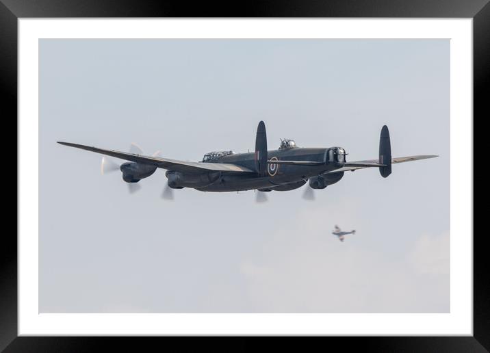 Lancaster and Spitfire Display Framed Mounted Print by J Biggadike
