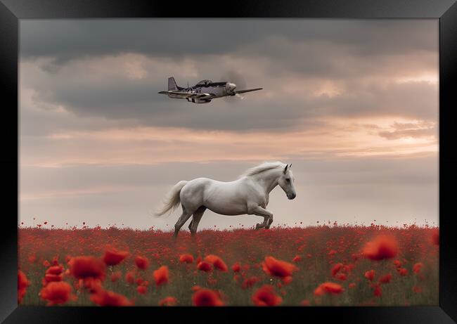 Stallions Flight Framed Print by J Biggadike