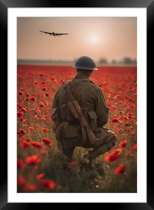 The Poppy Soldier Framed Mounted Print by J Biggadike