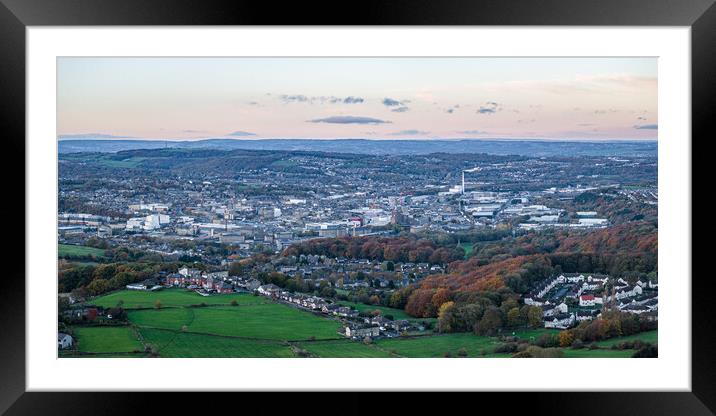 The Town of Huddersfield Framed Mounted Print by J Biggadike